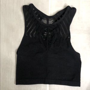 Small Black Crop with Cutout Detail